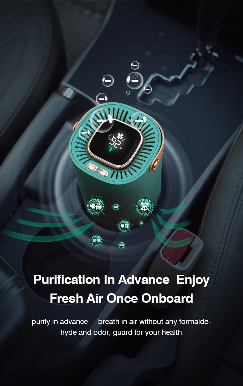 Portable Air Purifier Ionizer Negative Ion Generator Hepa Filter Car Air Freshener Home Appliance Purificador De Aire