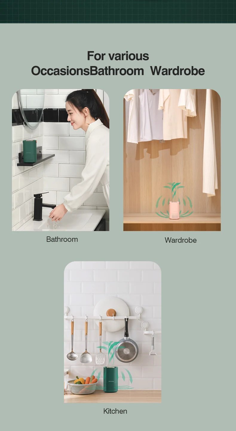 Portable Air Purifier Ionizer Negative Ion Generator Hepa Filter Car Air Freshener Home Appliance Purificador De Aire
