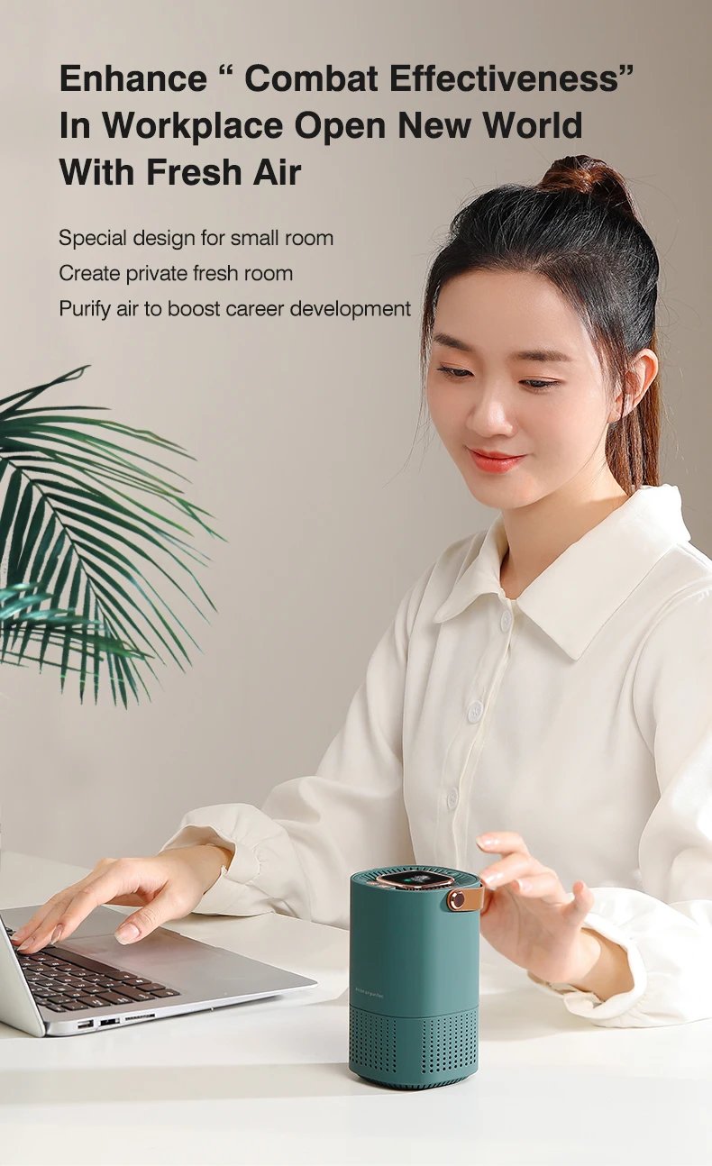 Portable Air Purifier Ionizer Negative Ion Generator Hepa Filter Car Air Freshener Home Appliance Purificador De Aire