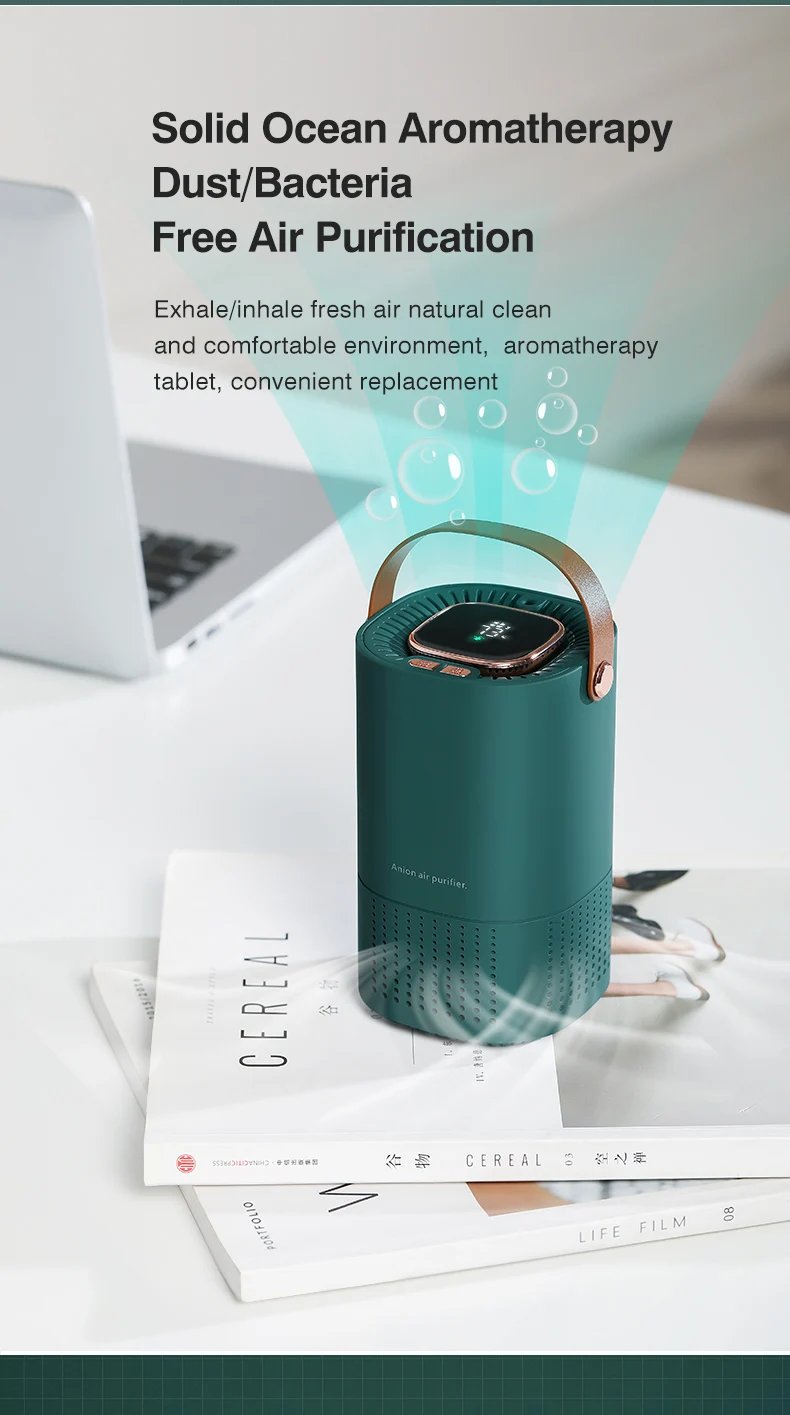 Portable Air Purifier Ionizer Negative Ion Generator Hepa Filter Car Air Freshener Home Appliance Purificador De Aire