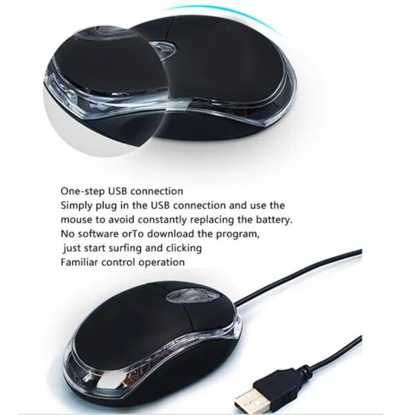 1Pcs Wired USB Optical 3-Button Mouse Computer Easy For Home Laptop Mouse Pc 2020 Use Computer Notebook Mice Office Accesso V6M3 - Image 5