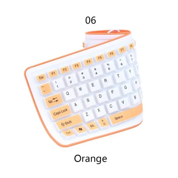 Portable Silent Foldable Silicone Keyboard Usb Flexible Soft Waterproof Roll Up Keyboard For Pc Laptop - Image 6