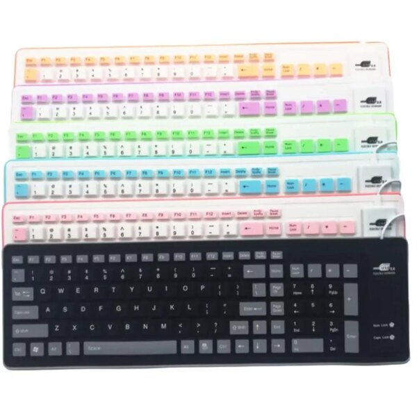 Portable Silent Foldable Silicone Keyboard Usb Flexible Soft Waterproof Roll Up Keyboard For Pc Laptop - Image 4