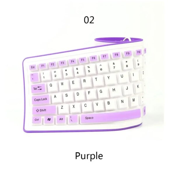 Portable Silent Foldable Silicone Keyboard Usb Flexible Soft Waterproof Roll Up Keyboard For Pc Laptop - Image 5