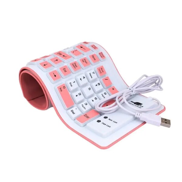 Portable Silent Foldable Silicone Keyboard Usb Flexible Soft Waterproof Roll Up Keyboard For Pc Laptop - Image 3