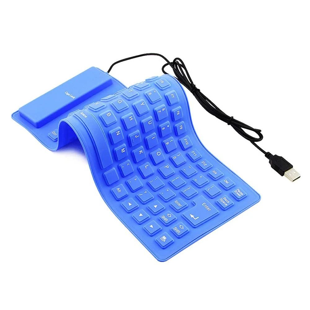 Foldable Silicone Keyboard, USB Wired 85 Keys Waterproof Rollup Silent Typing Soft Touch Keyboard for PC Notebook Laptop