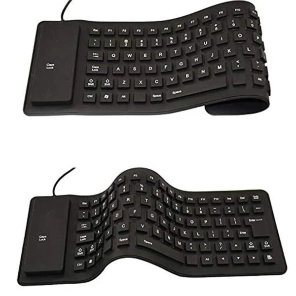 Foldable Silicone Keyboard, USB Wired 85 Keys Waterproof Rollup Silent Typing Soft Touch Keyboard for PC Notebook Laptop - Image 2