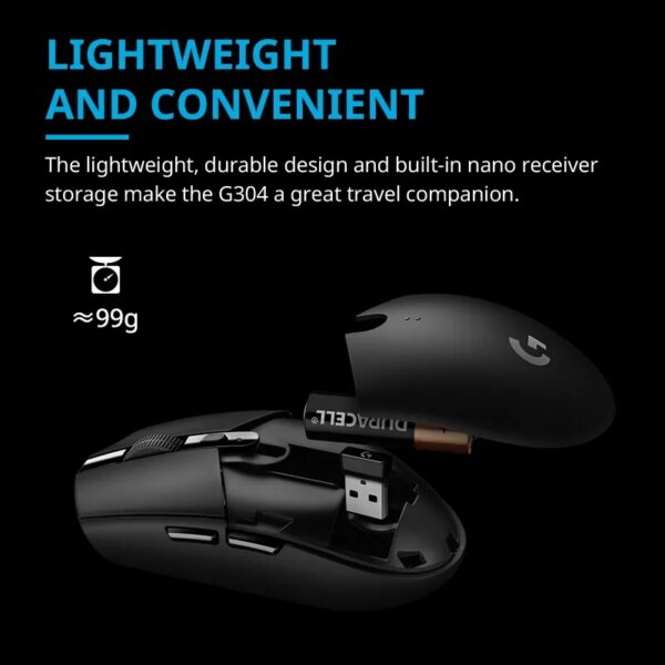 Logitech G304 Lightspeed Wireless Gaming Mouse 6 Programmable Buttons 12000DPI Battery Usb Stock RGB Wireless Mouse - Image 2