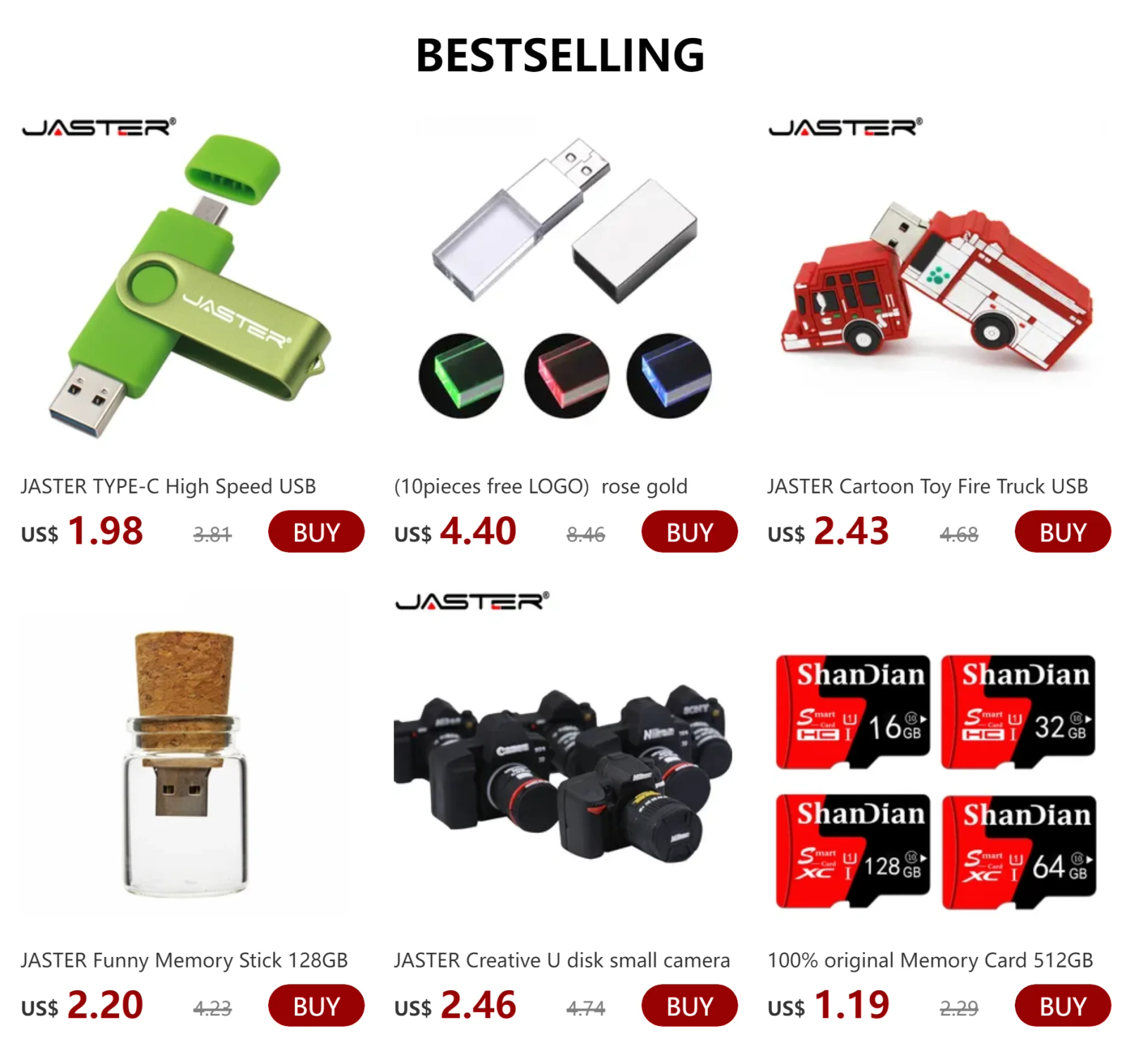 JASTER USB 3.0 flash drive 128GB otg TYPE-C Memory stick 64GB Portable Pen drive 32GB Black Pen drive 16GB 8GB 4GB White Yellow