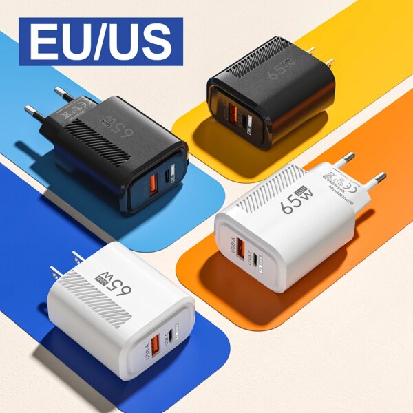 Total 65W USB C Charger GaN Fast Charging Wall Charger For iPhone Samsung Xiaomi Quick Charge EU/US Plug Phone Charger Adapter - Image 4