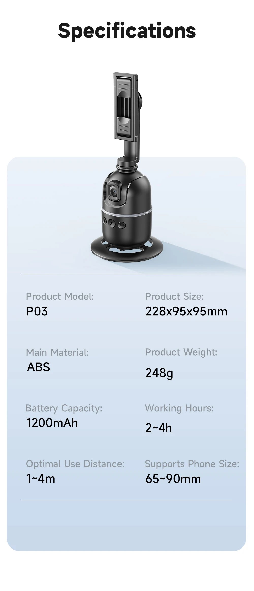 AI P03 Smart Gimbal 360° Auto Face Tracking Gimbal All-in-one Rotation For Smartphone video Vlog Stabilizer Tripod Phone Holder AI P03 Smart Gimbal 360° Auto Face Tracking Gimbal All-in-one Rotation For Smartphone video Vlog Stabilizer Tripod Phone Holder