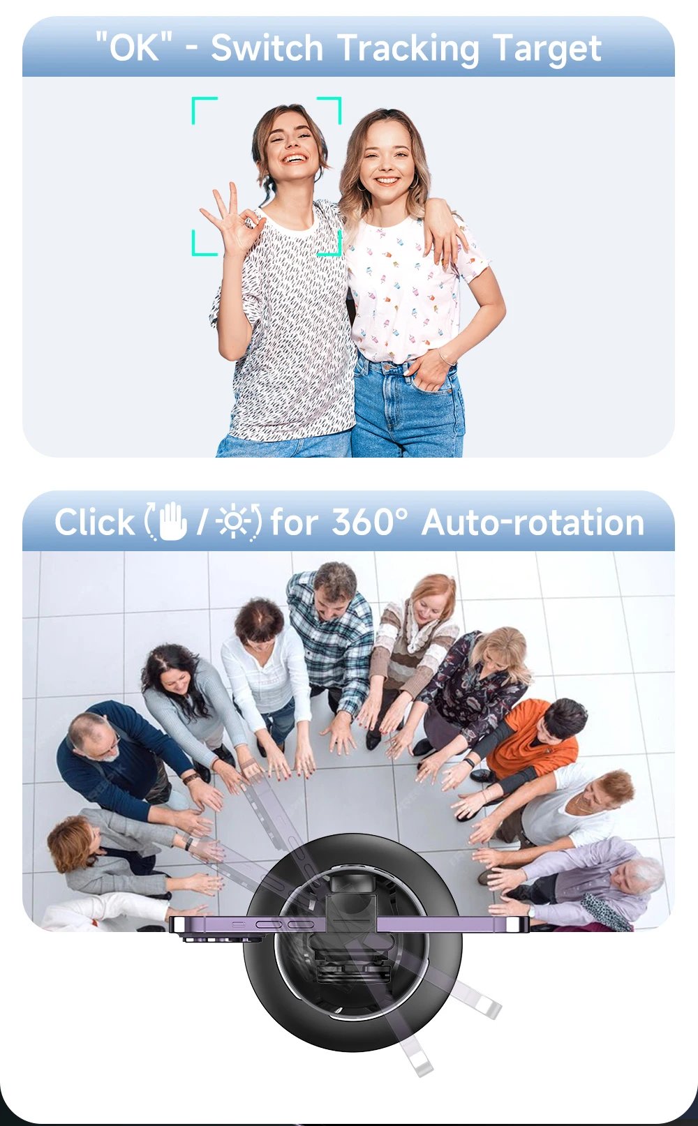 AI P03 Smart Gimbal 360° Auto Face Tracking Gimbal All-in-one Rotation For Smartphone video Vlog Stabilizer Tripod Phone Holder AI P03 Smart Gimbal 360° Auto Face Tracking Gimbal All-in-one Rotation For Smartphone video Vlog Stabilizer Tripod Phone Holder
