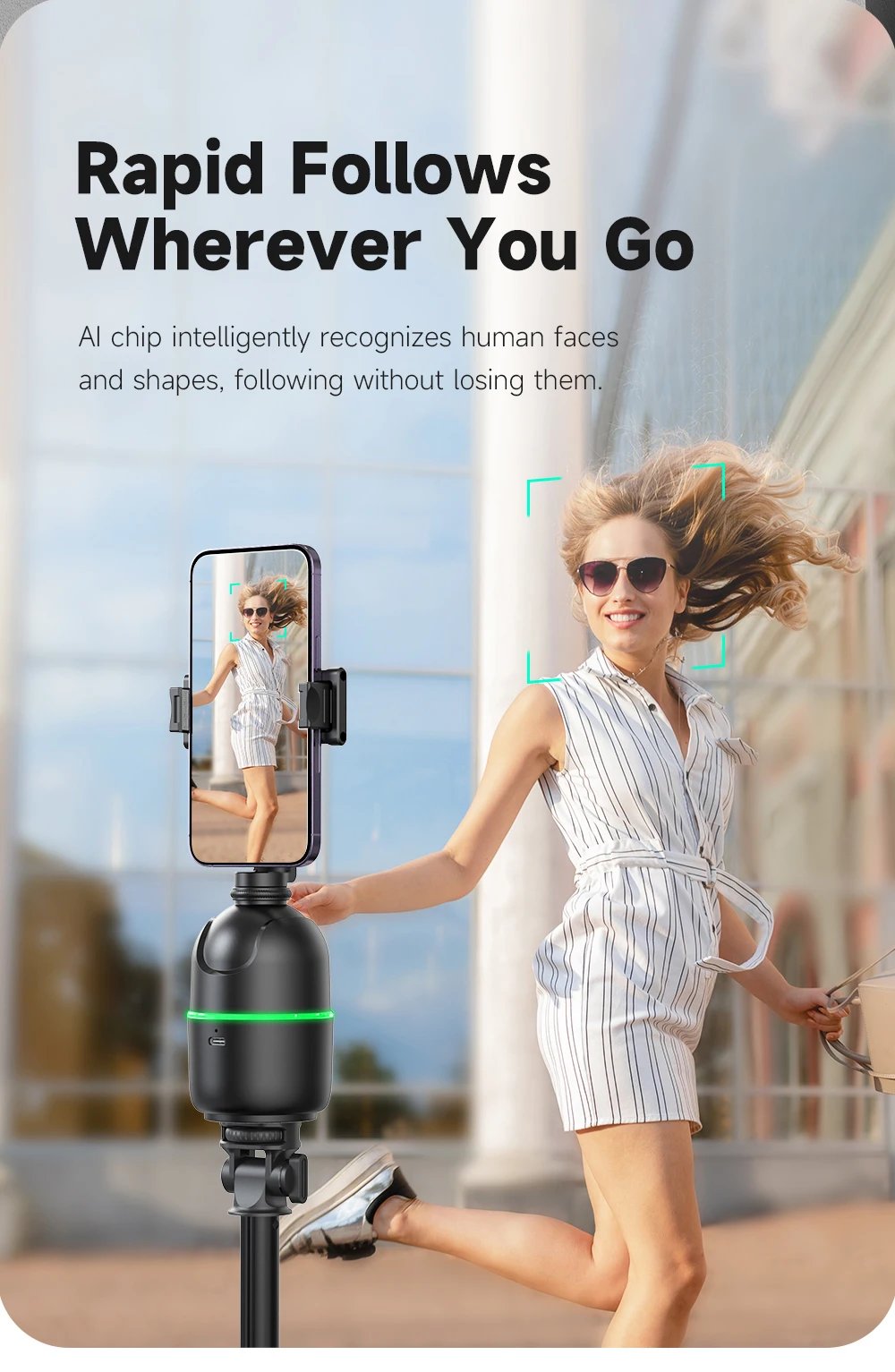 AI P03 Smart Gimbal 360° Auto Face Tracking Gimbal All-in-one Rotation For Smartphone video Vlog Stabilizer Tripod Phone Holder AI P03 Smart Gimbal 360° Auto Face Tracking Gimbal All-in-one Rotation For Smartphone video Vlog Stabilizer Tripod Phone Holder