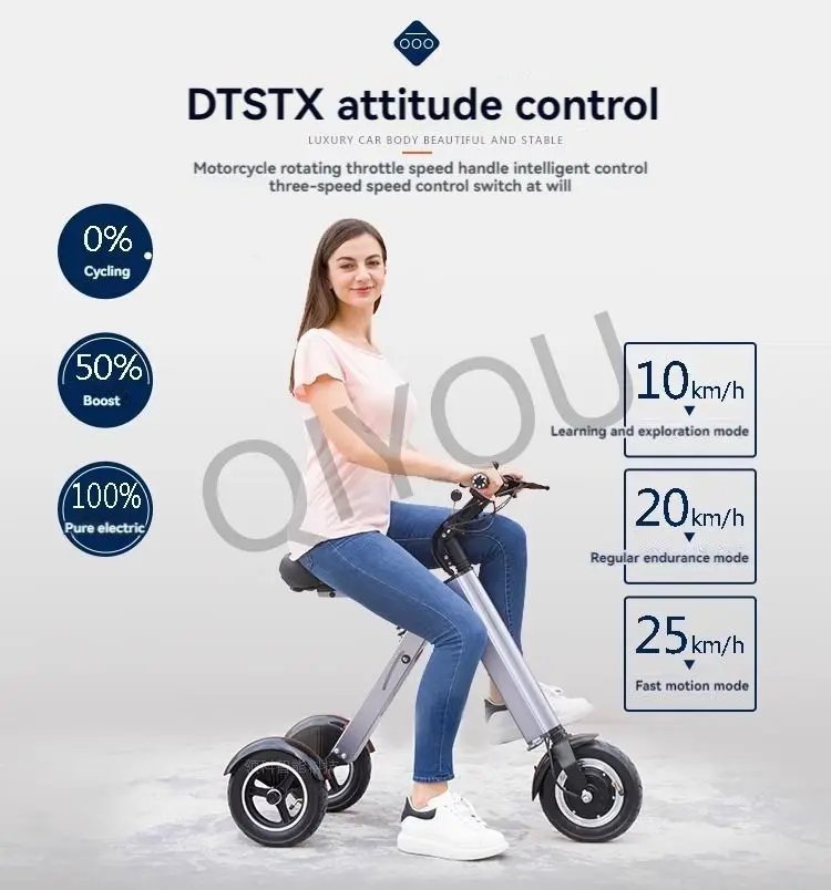 Folding Ultra-light Portable Lithium Battery Electric Tricycle Adult Elderly Women Fashion Mini Miniature Scooter