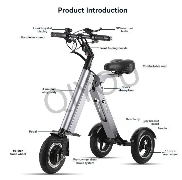 Folding Ultra-light Portable Lithium Battery Electric Tricycle Adult Elderly Women Fashion Mini Miniature Scooter