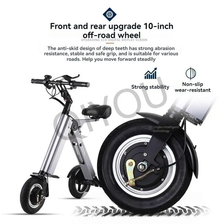 Folding Ultra-light Portable Lithium Battery Electric Tricycle Adult Elderly Women Fashion Mini Miniature Scooter