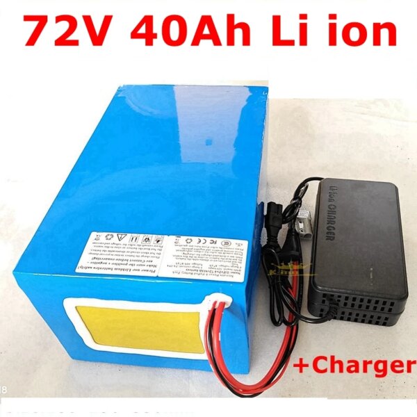 72v 40Ah lithium ion battery li ion BMS 20S  for bike 3500w 2000w motor Vehicle tricycle scooters Go Cart skateboad +10A charger