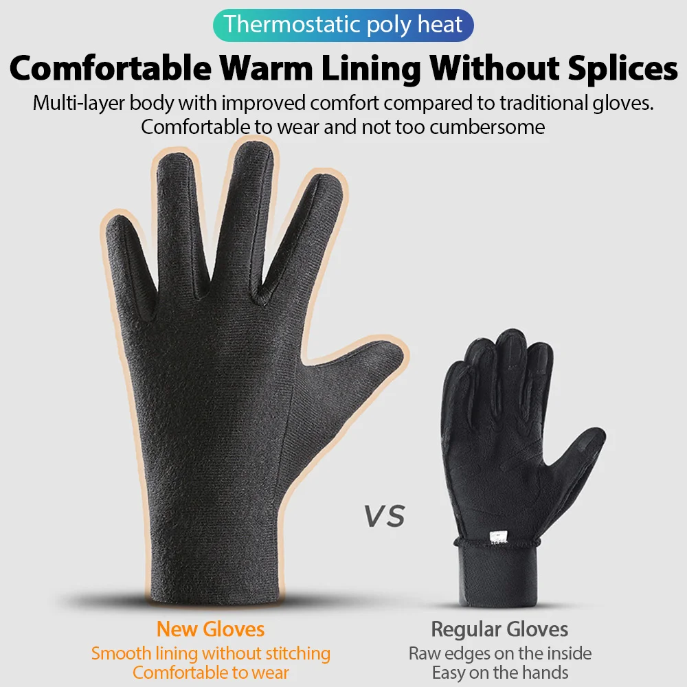 Men Winter Waterproof Cycling Gloves Outdoor Sports Running Motorcycle Ski Touch Screen Fleece Gloves Non-slip Warm Full Fingers Men Winter Waterproof Cycling Gloves Outdoor Sports Running Motorcycle Ski Touch Screen Fleece Gloves Non-slip Warm Full Fingers