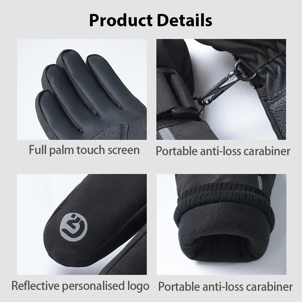 Men Winter Waterproof Cycling Gloves Outdoor Sports Running Motorcycle Ski Touch Screen Fleece Gloves Non-slip Warm Full Fingers Men Winter Waterproof Cycling Gloves Outdoor Sports Running Motorcycle Ski Touch Screen Fleece Gloves Non-slip Warm Full Fingers