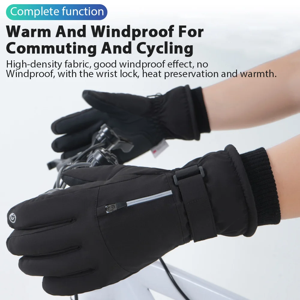 Men Winter Waterproof Cycling Gloves Outdoor Sports Running Motorcycle Ski Touch Screen Fleece Gloves Non-slip Warm Full Fingers Men Winter Waterproof Cycling Gloves Outdoor Sports Running Motorcycle Ski Touch Screen Fleece Gloves Non-slip Warm Full Fingers