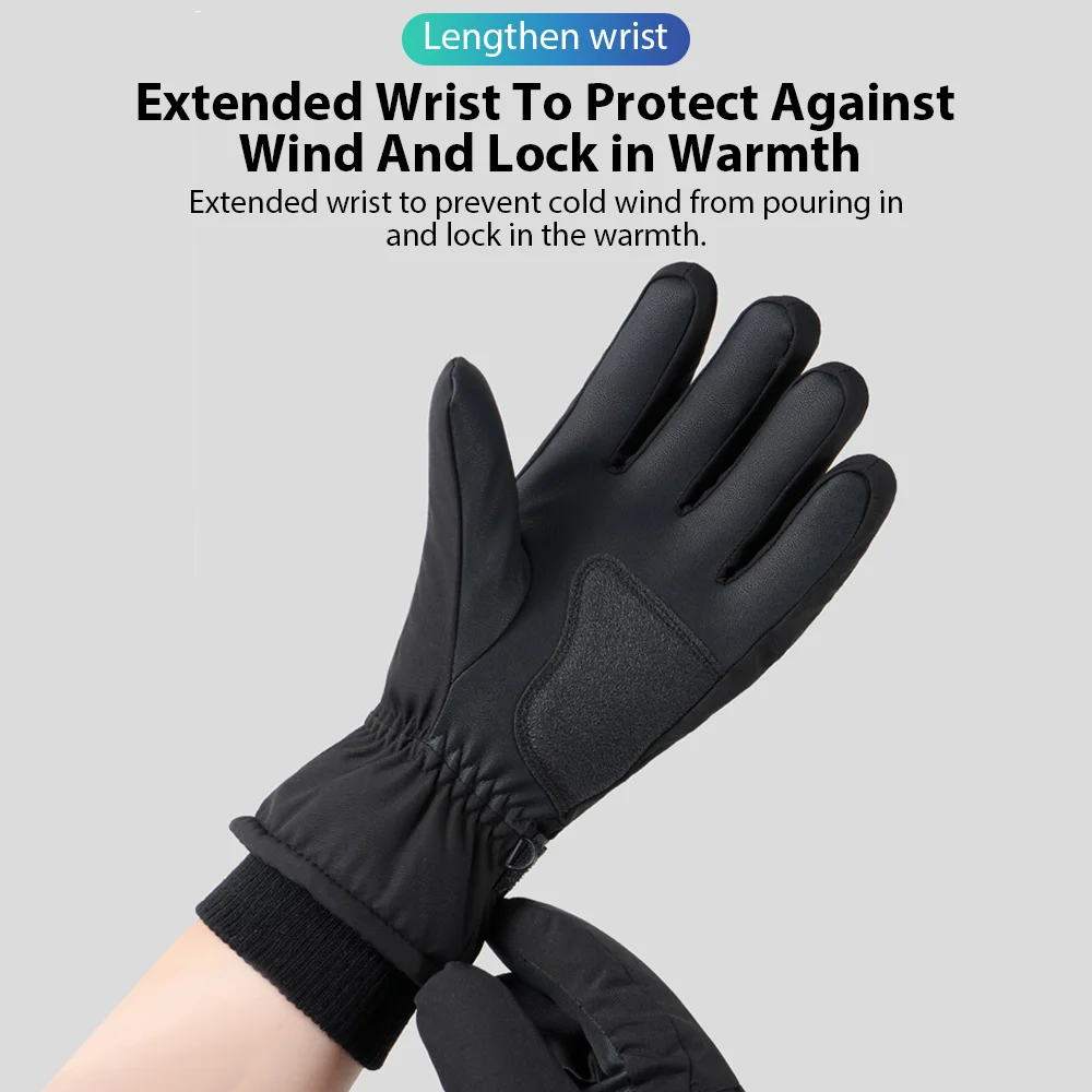 Men Winter Waterproof Cycling Gloves Outdoor Sports Running Motorcycle Ski Touch Screen Fleece Gloves Non-slip Warm Full Fingers Men Winter Waterproof Cycling Gloves Outdoor Sports Running Motorcycle Ski Touch Screen Fleece Gloves Non-slip Warm Full Fingers