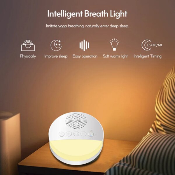 Baby White Noise Machine USB Rechargeable Timed Shutdown Sleep Machine Baby Sleep Sound Player Night Light Timer Noise Player - Image 5