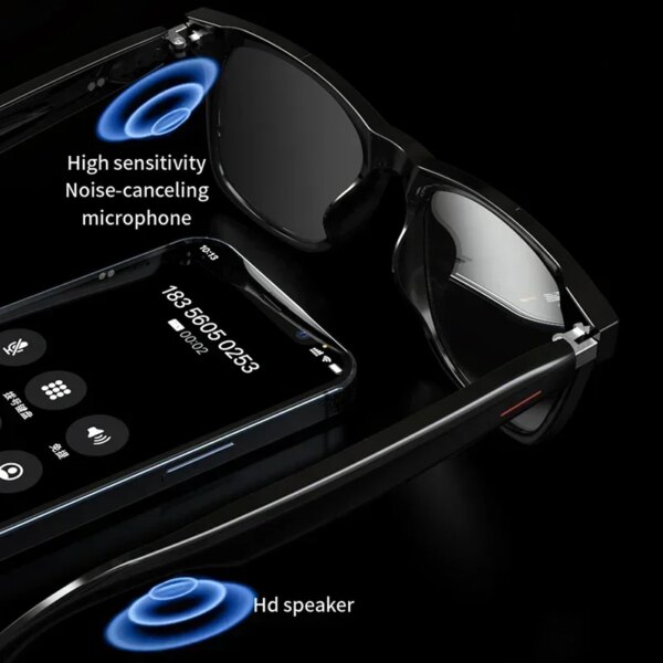 Hiwego Camera Smart Music Sunglasses Earphones Wireless Bluetooth Headset HIFI Sound Headphone Driving Glasses Hands-free Call - Image 2