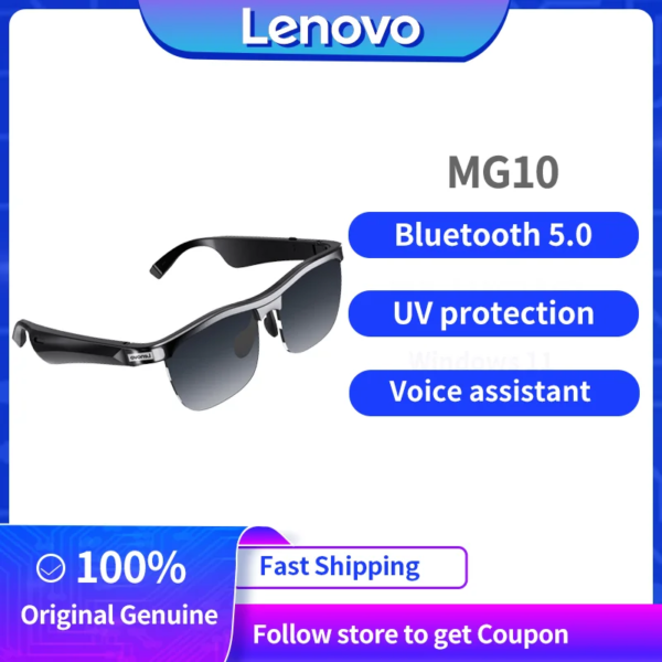 Lenovo MG10 Smart Music Sunglasses with Headphones HIFI Sound Quality Headphone Wireless BT 5.0  Driving Glasses Hands-free Call