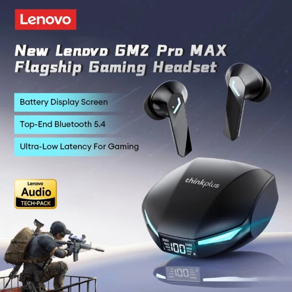 Original Lenovo GM2 Pro MAX New XT53 Bluetooth5.4 Wireless Earphones HD Call IPX4 Earbuds Low Latency Dual Mode Gaming Headset - Image 2