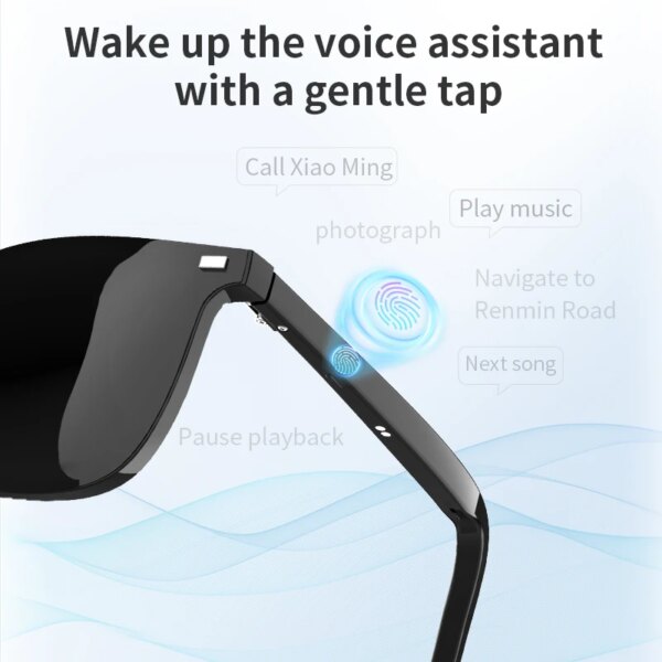 Camera Smart Glasses Bluetooth Call Voice Assistant Listen Music Glasses Smart Sports Polarized Sunglasses Anti-Blue Eyeglasses - Image 3