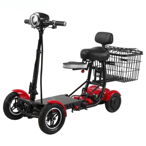 Foldable Four Wheel Electric Scooter for Old People Seniors Travel Folding Mobility Scooter 4 Wheels 250W Dual Motor Protable - Image 3