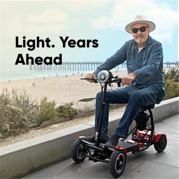 Foldable Four Wheel Electric Scooter for Old People Seniors Travel Folding Mobility Scooter 4 Wheels 250W Dual Motor Protable - Image 4