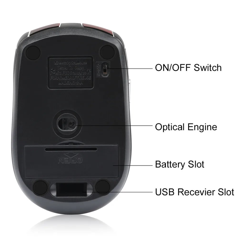 2.4GHz Wireless Mouse Adjustable  DPI Mouse 6 Buttons Optical Gaming Mouse Gamer Wireless Mice with USB Receiver for Computer PC