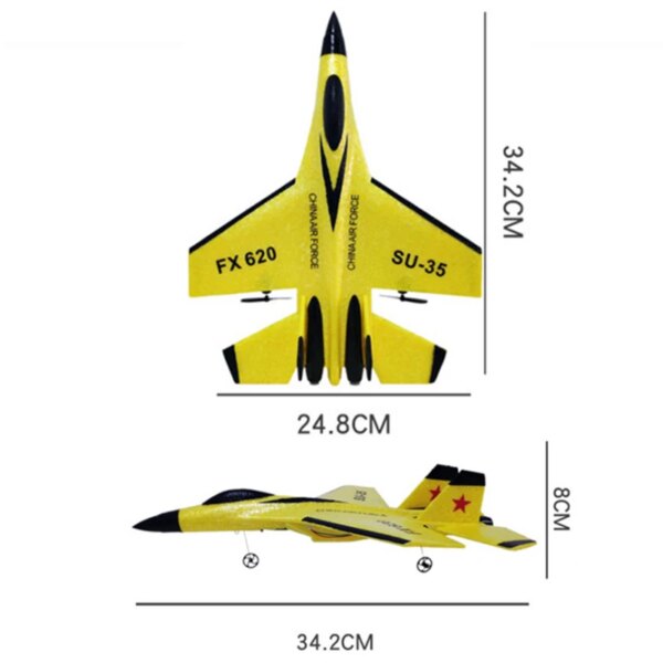 FX-620 SU-35 RC Remote Control Airplane 2.4G Remote Control Fighter Hobby Plane Glider Airplane EPP Foam Toys RC Plane Kids Gift - Image 4