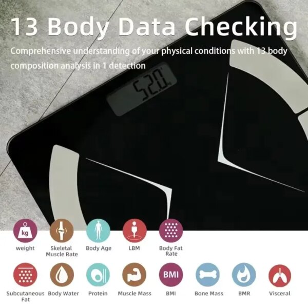 Electronic Scale Smart Bluetooth Weighing Human Charging Simple Weight Scale Weighing Household Fat Body Fat Measurement Scale - Image 2