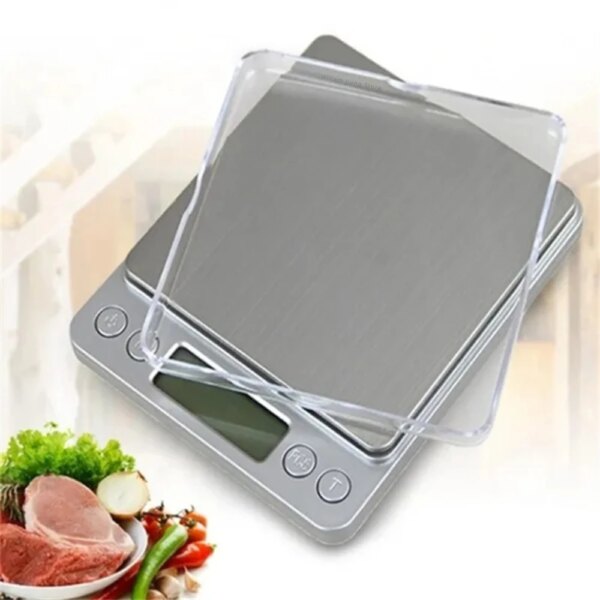 Digital Kitchen Scale Mini Pocket Stainless Steel Precision Jewelry Electronic Balance Weight Gold Gram 0.1/3000g Weigh Scales - Image 2