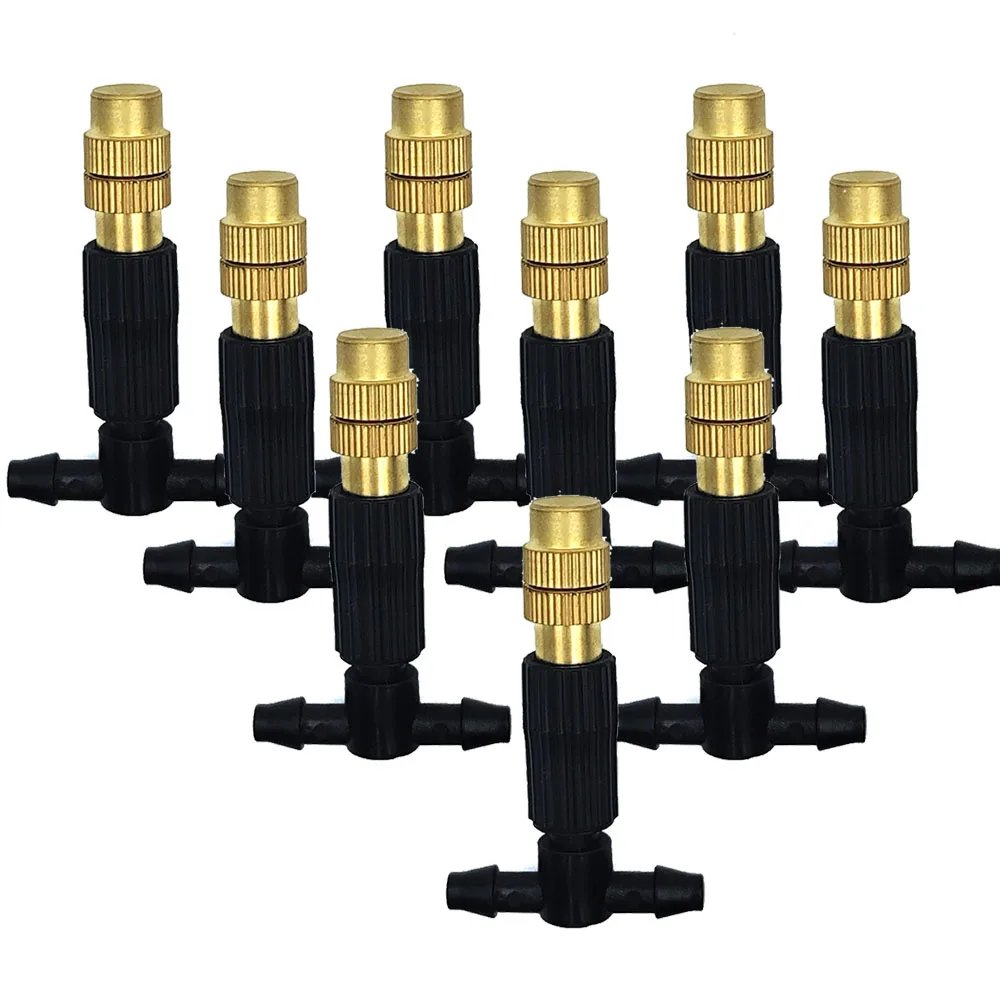 5M-30M Outdoor Misting Cooling System Garden Irrigation Watering 1/4'' Brass Atomizer Nozzles 4/7mm Hose for Patio Greenhouse 5M-30M Outdoor Misting Cooling System Garden Irrigation Watering 1/4'' Brass Atomizer Nozzles 4/7mm Hose for Patio Greenhouse