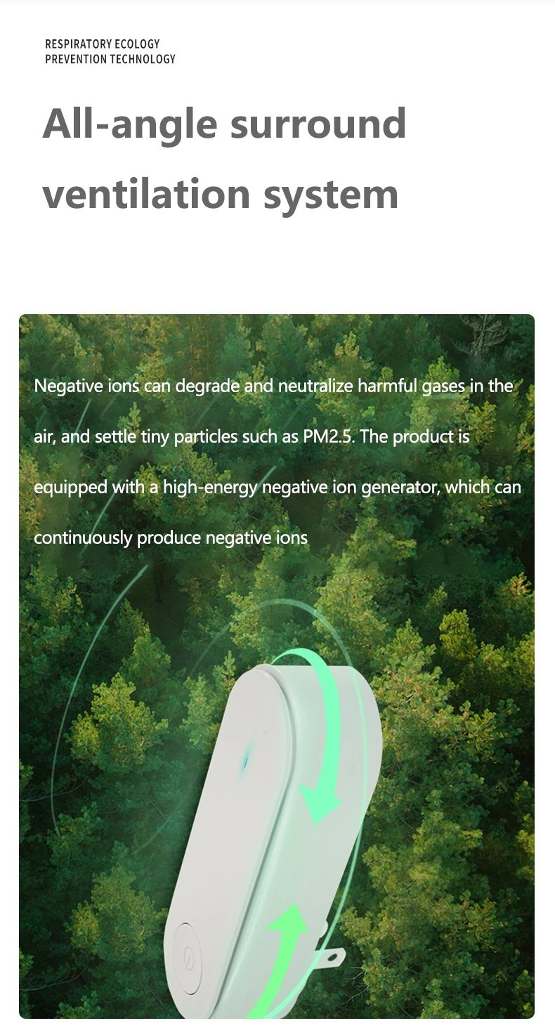 New Portable Air Purifier Anion Air Purification Air Freshener Ionizer Cleaner Dust Cigarette Smoke Remover Toilet Pet Deodor