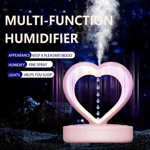 2024 New Anti-gravity Humidifier Low Noise Sleep Atmosphere Lamp 800ML Large-capacity Water Tank Household Desktop Air Purifier