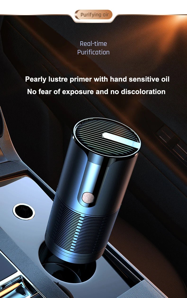 Car Air Purifier Portable Negative Ion Generator USB Rechargeable Formaldehyde Deodorizer Smoke Odor Remover Air Cleaner