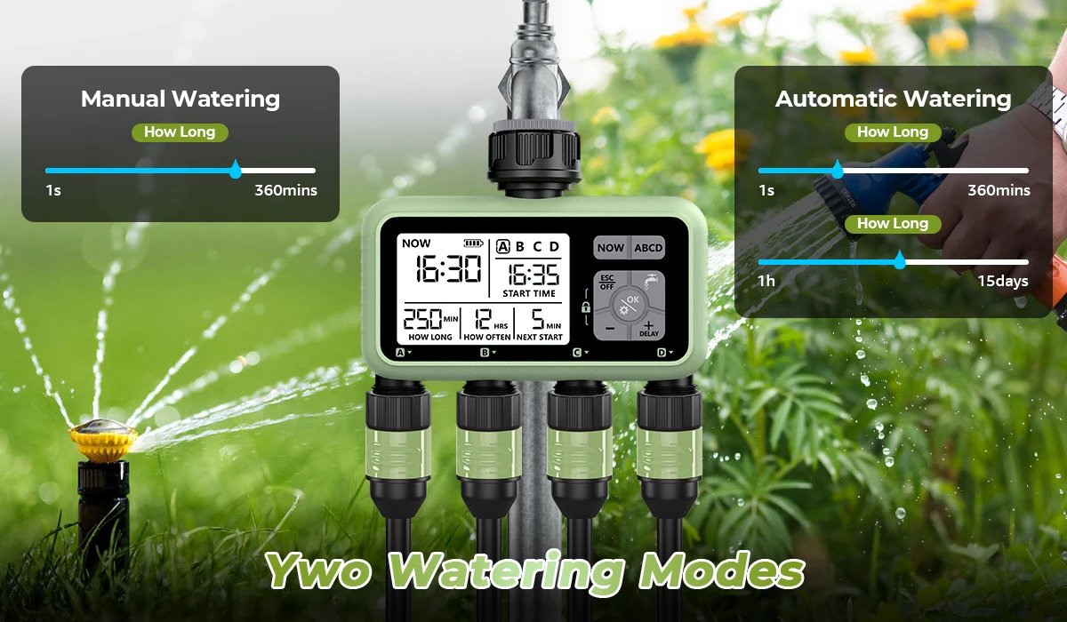 Eshico HCT-379 Outdoor Garden Smart 4 out irrigation timer Four independent interfaces for easy installation of garden tools