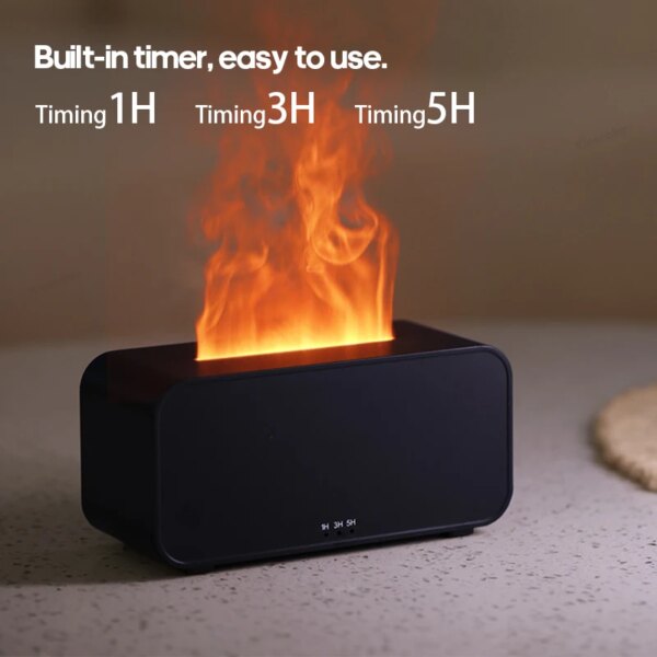 Aroma Diffuser Simulation Colorful Flame Air Humidifier Can add Essential Oil Timing Setting Ultrasonic Cool Mist Maker Fogger - Image 4