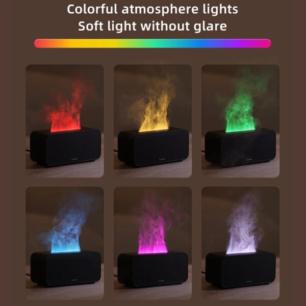 Aroma Diffuser Simulation Colorful Flame Air Humidifier Can add Essential Oil Timing Setting Ultrasonic Cool Mist Maker Fogger - Image 3