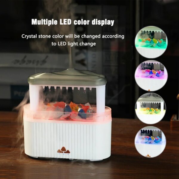 Simulated Raindrop Colorful Humidifier for Heavy Fog Home Office Atmosphere Light with Colorful Crystal Essential Oil Diffuser - Image 5