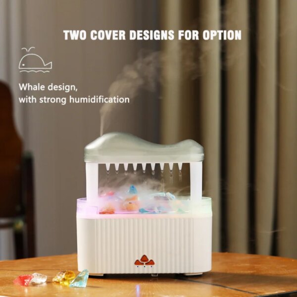 Simulated Raindrop Colorful Humidifier for Heavy Fog Home Office Atmosphere Light with Colorful Crystal Essential Oil Diffuser - Image 4