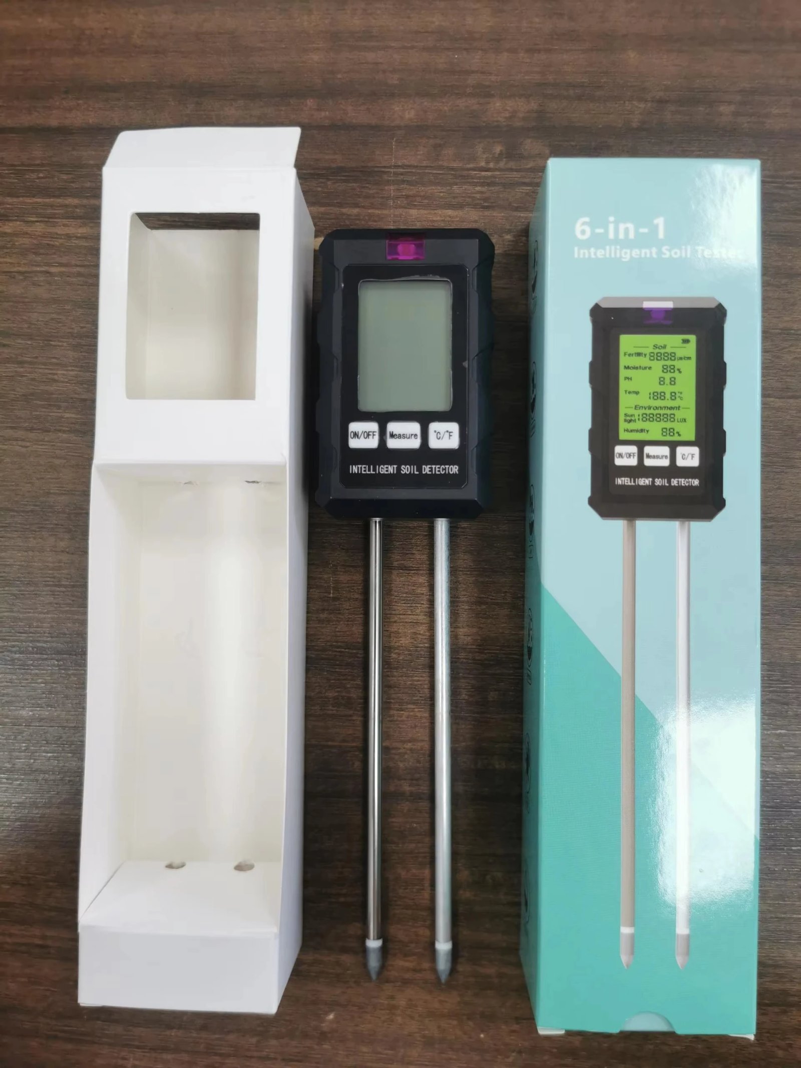 Soil Detector For Gardening And Planting Soil Fertility Moisture Temperature PH Value Illumination 6 in 1 Measures Soil Detector
