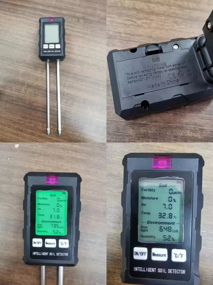 Soil Detector For Gardening And Planting Soil Fertility Moisture Temperature PH Value Illumination 6 in 1 Measures Soil Detector