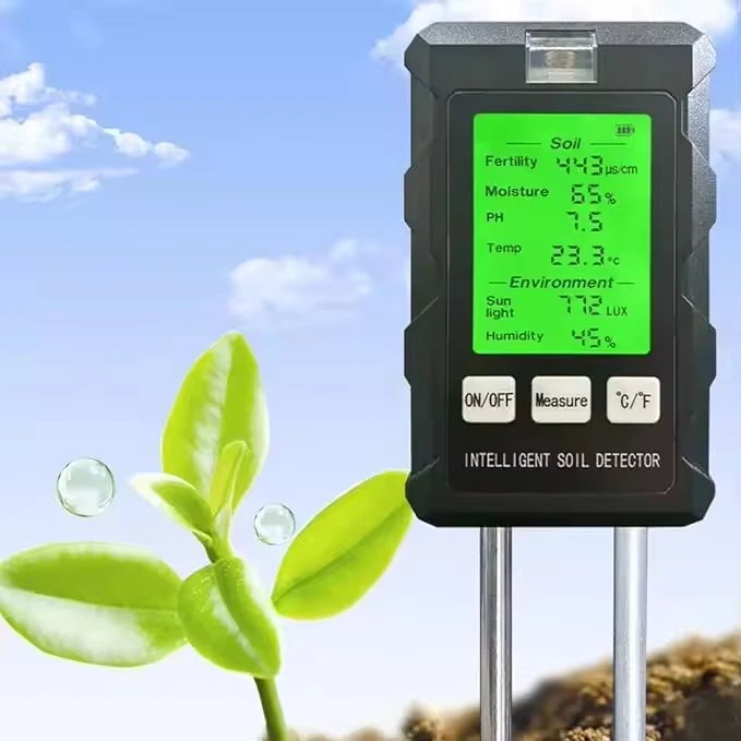 Soil Detector For Gardening And Planting Soil Fertility Moisture Temperature PH Value Illumination 6 in 1 Measures Soil Detector