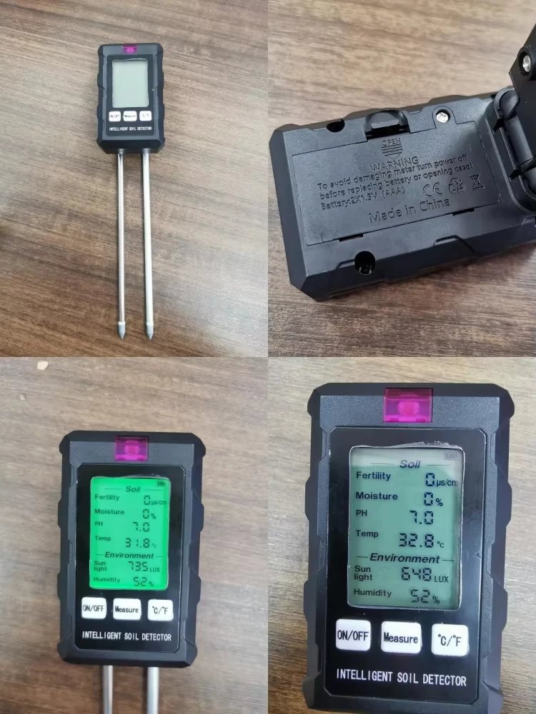 Soil Detector For Gardening And Planting Soil Fertility Moisture Temperature PH Value Illumination 6 in 1 Measures Soil Detector