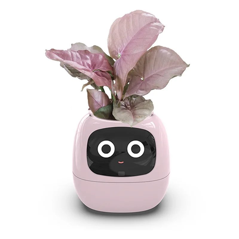 Artificial Intelligence AI Pet Flowerpot Planting Robot 7 Smart Sensors Smart Planter Plant Time Temperature Display Flower Pots